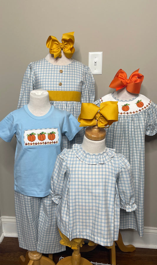 Pumpkin Smocked Pant Set