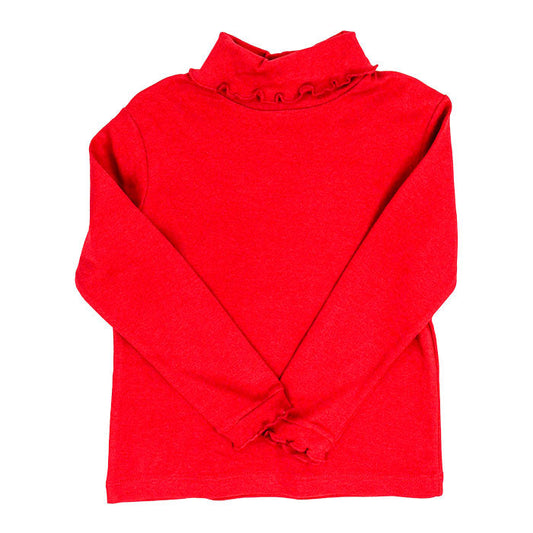 Red Ruffle Turtleneck